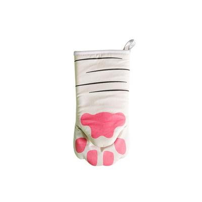 1PC Bonito Desenho Animado Algodão Gato Patas Luvas de Forno Longo Cozimento Isolamento Microondas Resistente Ao Calor Luvas Antiderrapantes para Cozinha