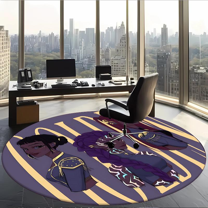 Huntrix (58) Round Office Rug Decorative Floor Rug for Office Bedroom Living Room and Home Space