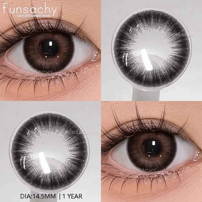 FUNSACHY 2pcs Blue Contact Lenses for Eye Natural Beauty Colorful Lense Beauty Cosmetics Pupils Yearly Use