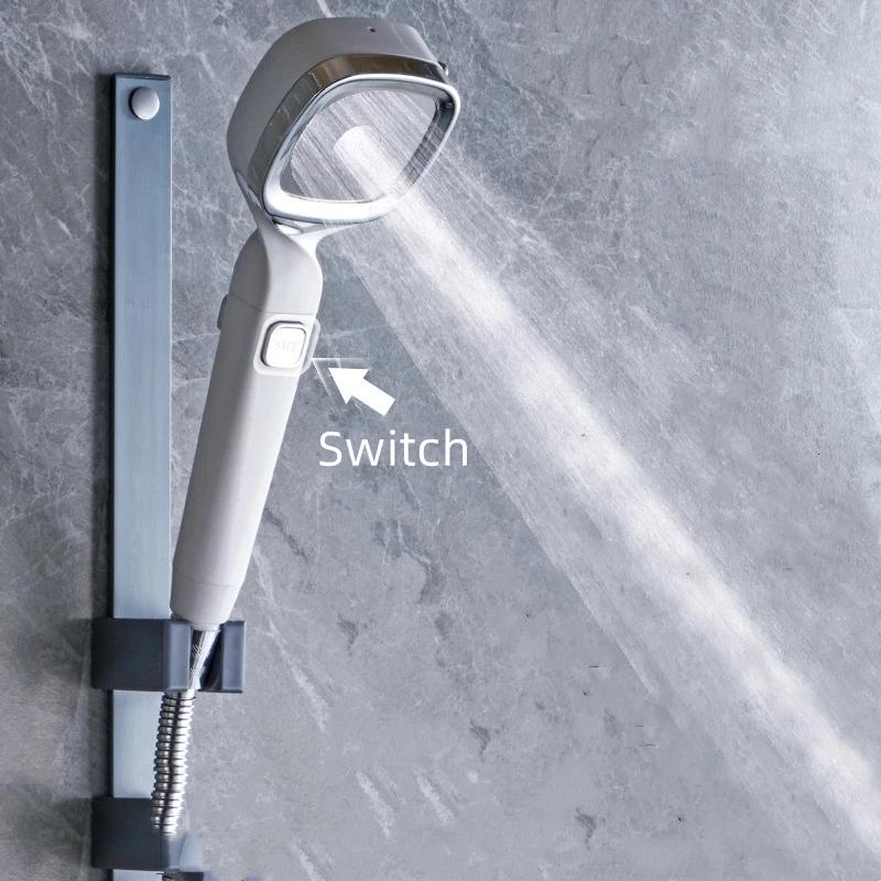 4 Modi Hochdruck-Duschkopf mit Ein-/Aus-Schalter, Sprühgerät, wassersparend, verstellbarer Duschdüsenfilter für Badezimmer