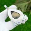Birthday Gift For Her Natural Porcelain Jasper Gemstone Pendant 925 Silver