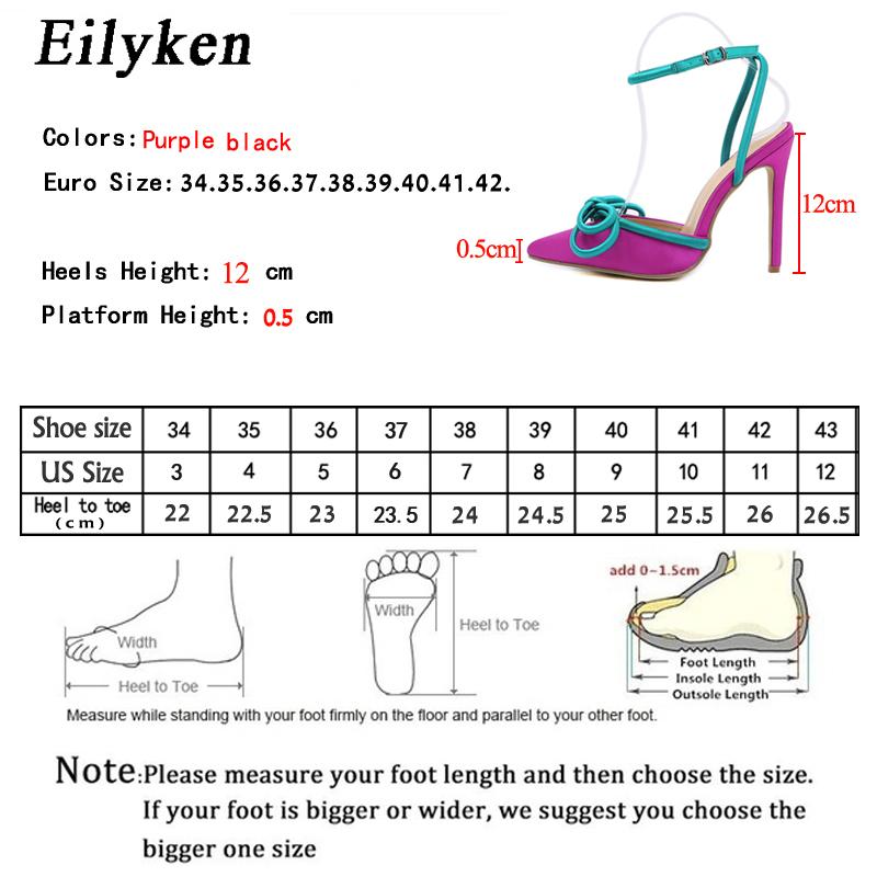 Fashion Eilyken 2025 New Arrival Silk Pumps Woman Ankle Buckle Strap Pointed Toe Hih Heel Sandal Sexy Party Nightclub Wedding Shoes