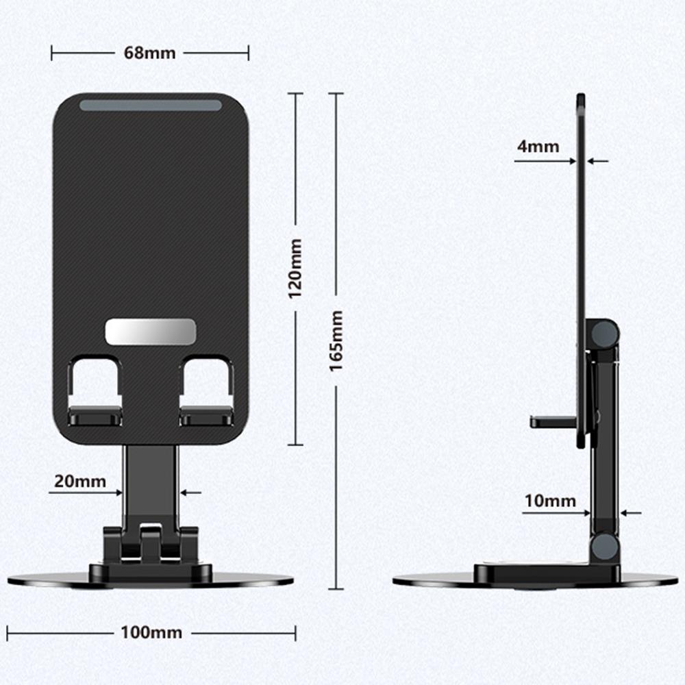 T9 Desktop Phone Stand Folding 360° Rotating Tablet Holder for Live Streaming,Online Teaching