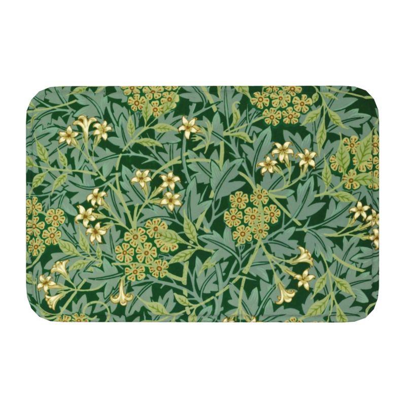 Custom William Morris Compton Floral Art Nouveau Pattern Doormat Bath Door Floor Mat Textile Pattern Toilet Rug Carpet Footpad