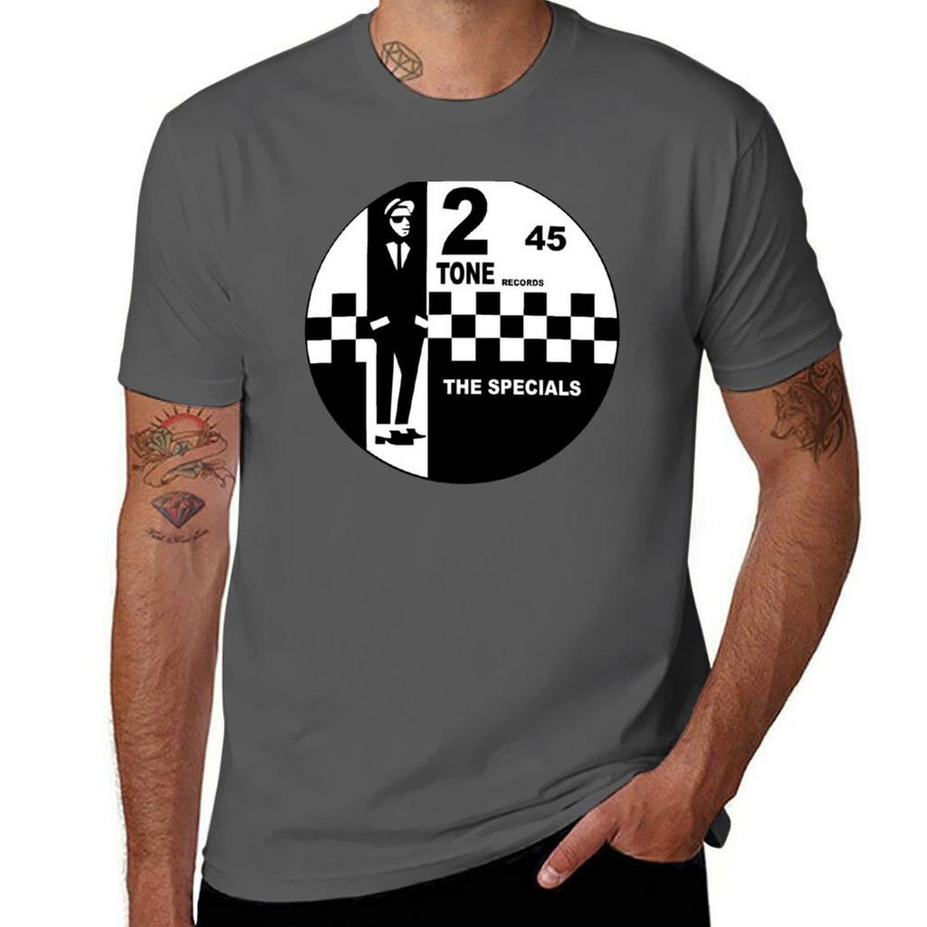 The Specials Bianco e Nero 45 Circle Records Maglietta Casual Quotidiana con Grafica