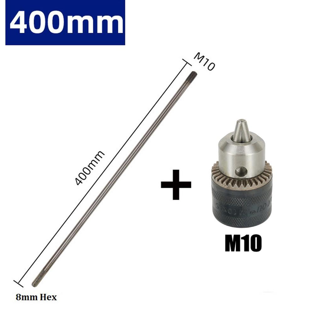M10 Chuck Drilling Connect Rod Silver 8mm Hex Shank