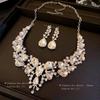 Rhinestone Water Drop Bridal Jewelry Set: Elegant Necklace and Earrings for Wedding