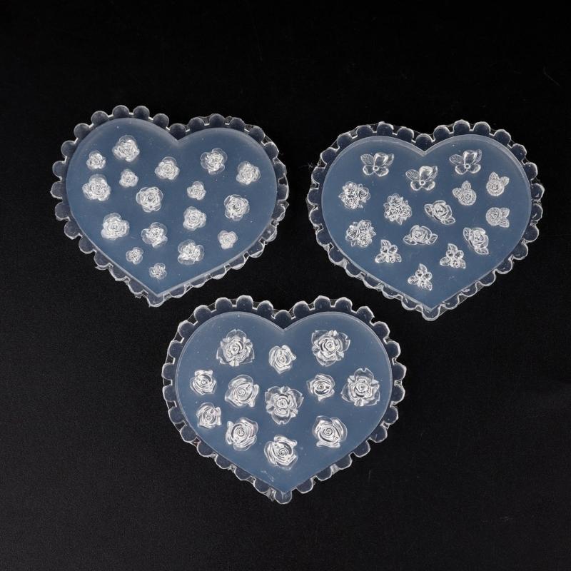 Resin Nail Art Decorations Mold Flower Silicone Mold Pendant Jewelry Making Tools Nail Art Carving Mold Earring Mold