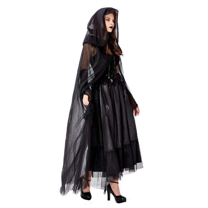 Halloween Costume, Horror Zombie, Evil Devil, Vampire Bride, Ghost Festival, Reaper Cape, Witch Costume