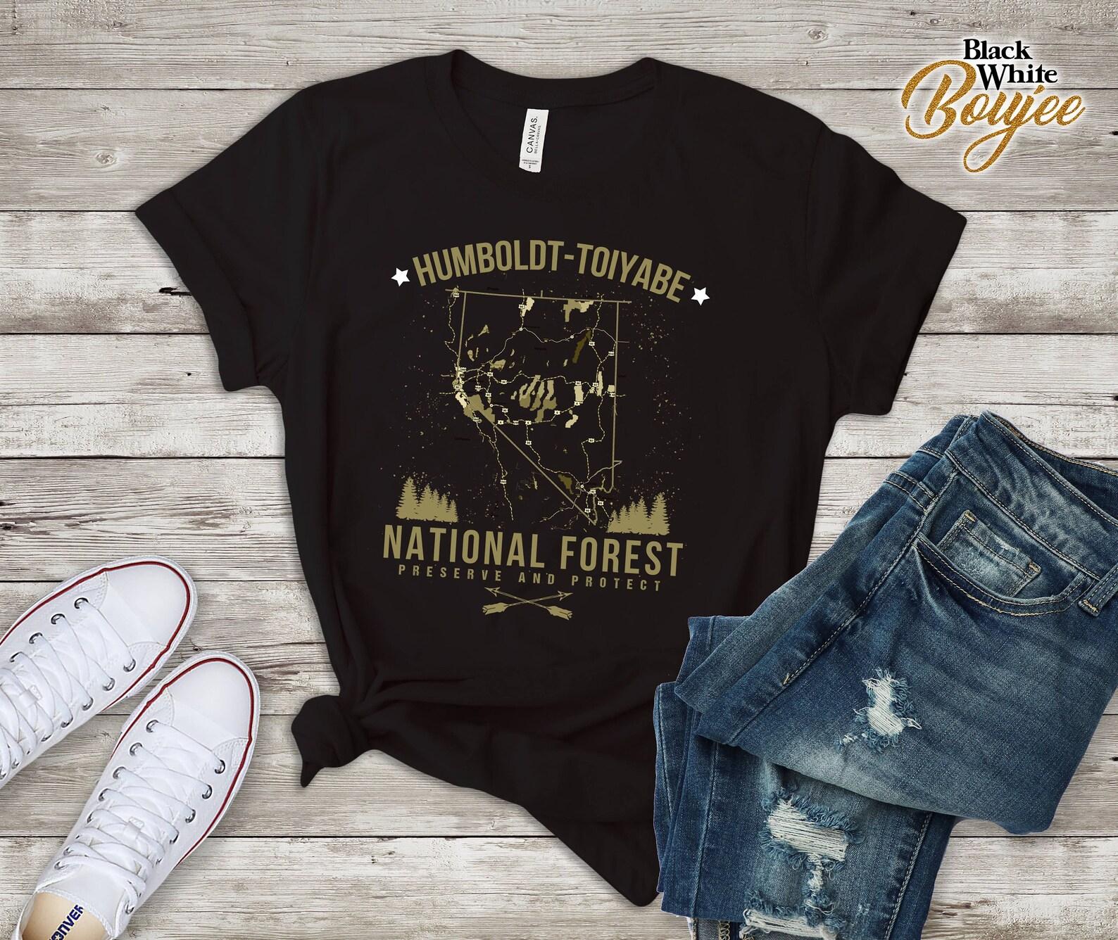 Humboldt Toiyabe National Forest Shirt Nevada Hiking Map Tee 4XL