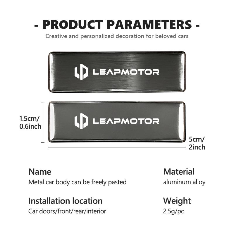 Car Body Sticker Aluminum Alloy Emblem Decoration Auto Stickers For Leapmotor 2022 2023 2021 T03 S01 C16 C11 C01 C10