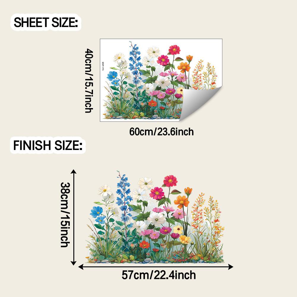 

Акварельные наклейки для украшения стены входа, ванной комнаты, фона, с изображением свежих цветов