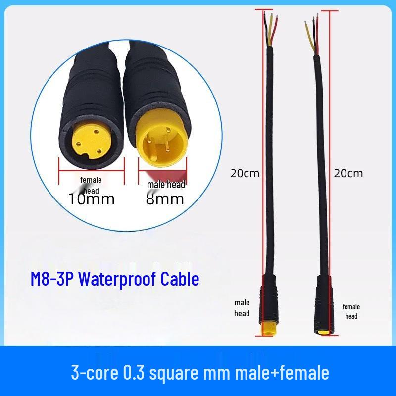 Waterproof M8 Connector for Sensor & EV Wiring: Male & Female, 2P/3P/4P/5P