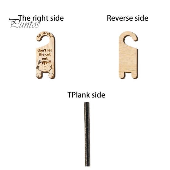 Cat Cafe Decorative Hanger Warning Door Handle Sign, Wooden Cartoon Hanging Reminder, Pet Room Entrance Safety Knob Hanger, for Bedroom And