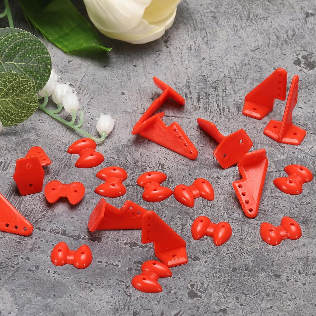 Uxcell Plastic Control Horns with Adjustable Pins and Rudder Angle Adjustment Base for RC KT DIY Model Airplane Parts Red 10-Pack 4-Hole Airplanes, &