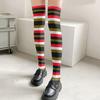 Rainbow Multicolor Striped Print Over the Knee Stockings for Women Carnivals Parties Anime Thigh High Long Socks Hosiery