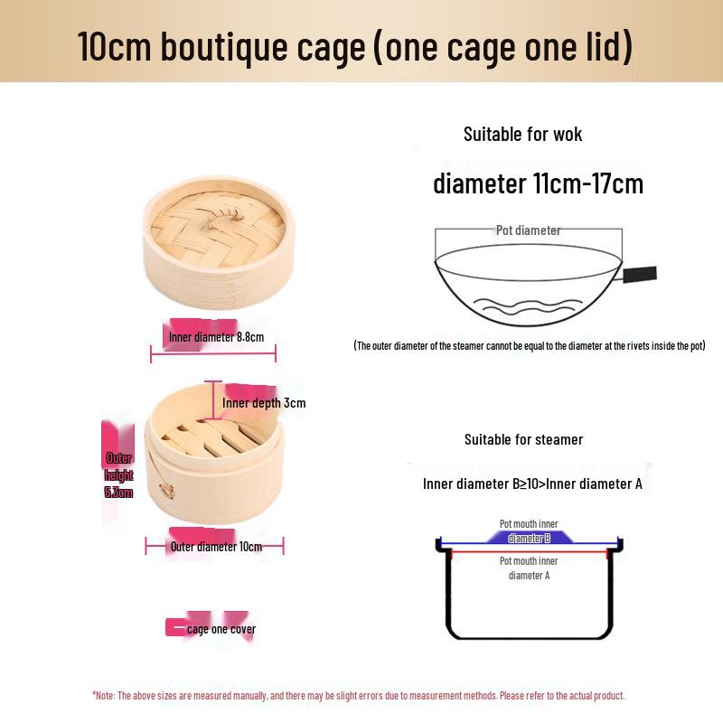 Mini Bamboo Xiao Long Bao Steamer with Steaming Grid for Dumplings