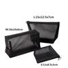 1pcs Unisex Mesh Clear Cosmetic Bags Small Large Black Makeup Bag Portable Travel Toiletry Organizer Case Lipstick Storage Pouch