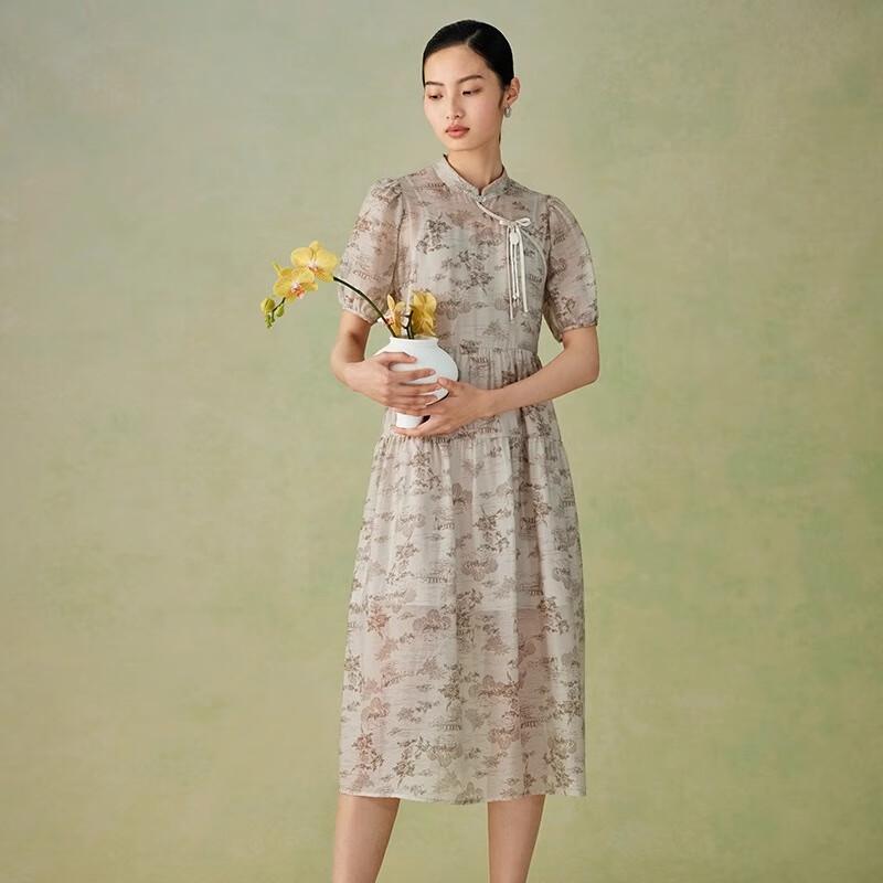 

Sweet Basil Women s Bow-knot Short Sleeve Mid-length Dress M