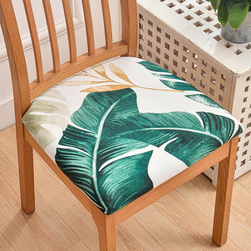Potahy na židle do jídelny Strečový potištěný potah na jídelní židli Polstrovaný sedák na židli Slipcovers pro kuchyň, kancelář 1 ks