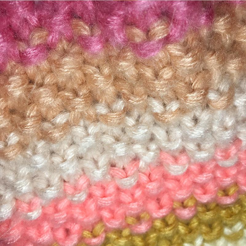 Women's Handmade Chunky Knit Rainbow Stripe Cardigan