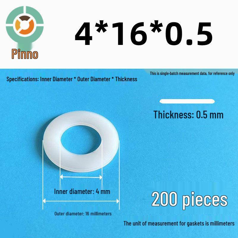 Thickened Nylon Plastic Flat Washer: Hard Plastic Gasket M2-M16