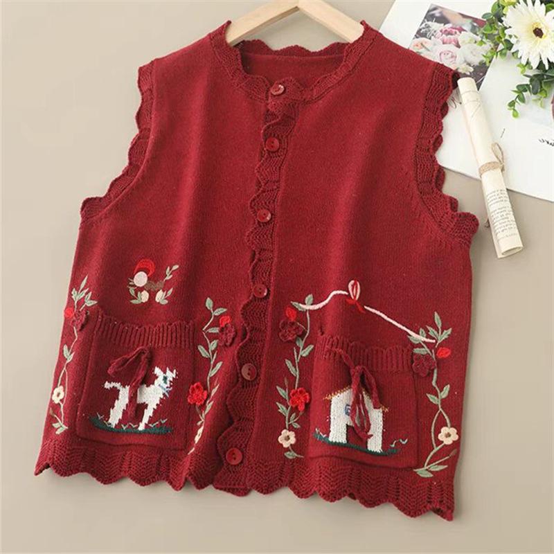 

Женский трикотажный жилет с 3D-цветком, свободный свитер-жилет для женщин 3XL