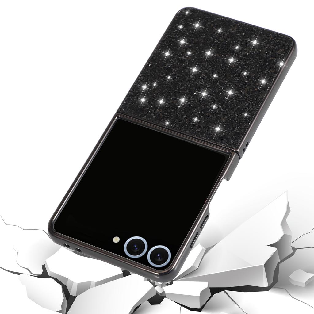 Für Samsung Galaxy Z Flip7 5G Hülle PC Glitzernde Glitzer Handy Rückseite
