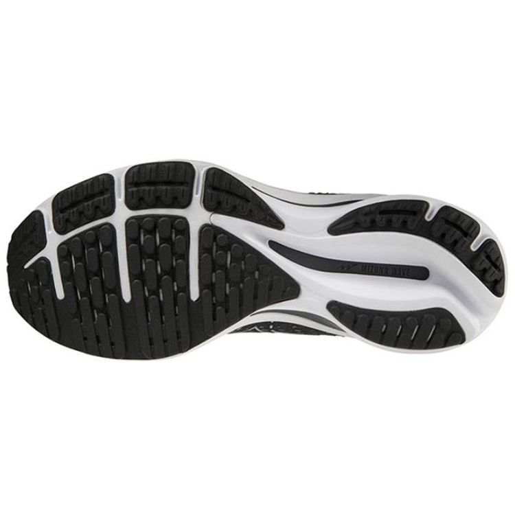 Mizuno Wave Rider 25 Round Toe Lace-Up Fabric Leather Durable Lightweight Rebound Low-Top Running Shoes Men Sneaker Black Silver J1GC210304