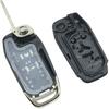 Folding Flip Key Fob Shell Case Fit for Ford F-150, F-250, F-350 (2015-), Explorer (2016-), F-350, F-450, Black Plastic, 3 Buttons