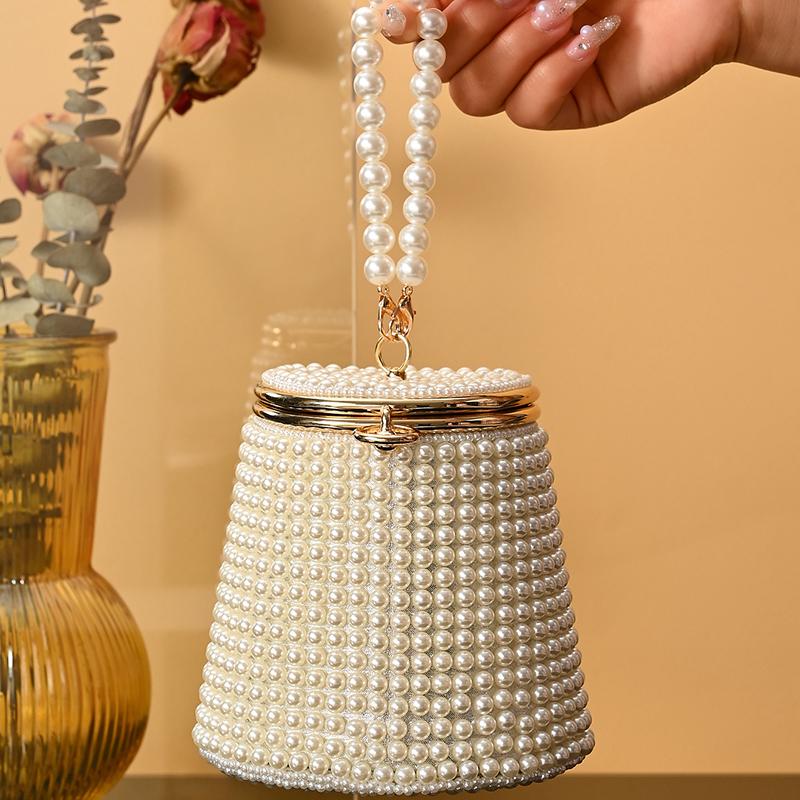 Ladies Luxury Bags Csw003 Women's Elegant Pearl Evening Bag, Evening Dress Bag, Party Bag, Ball Bag, Mini Hand-Grabbed Bag, Chain Bag