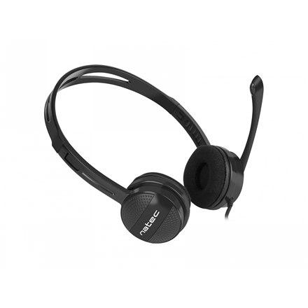Natec | Canary Go | Headset | Wired | On-Ear | Microphone | Noise Canceling | Black