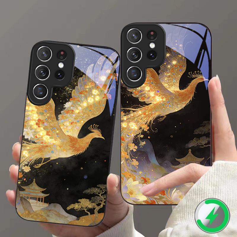 Gorgeous Phoenix Picture Suitable For Samsung Galaxy S25 Ultra S20 FE S21 S22+ S23 Plus S24 S26 Edge magnetism Glass Phone Casee