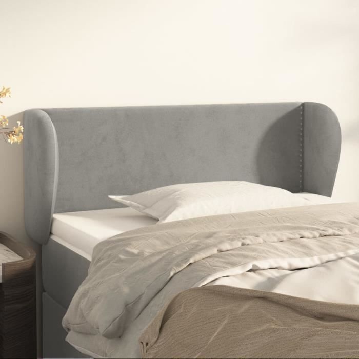 VidaXL Headboard with Ears Light Grey 93x23x78-88 Cm Velvet3117040