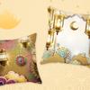 Ramadan Pillow Case Ramadan Cushion Cover Moon Printing Throw Pillow Covers Islamic Home Decoration