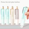 Press Type Dot Glue Tape Pen-shape Rolling Glue Tape Double Sided Adhesive Tape  Student Stationery