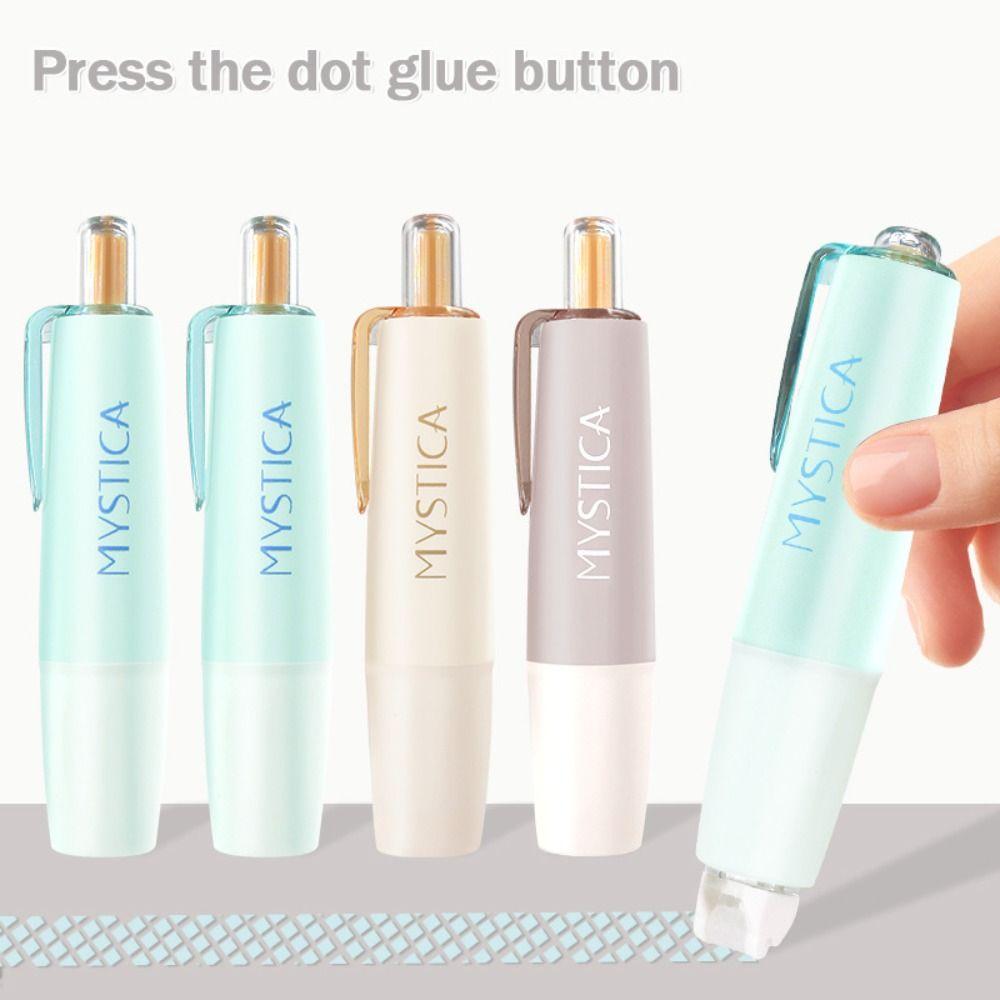 Press Type Dot Glue Tape Pen-shape Rolling Glue Tape Durable Glue Tape Pen  Student Stationery