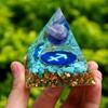 Energy Pyramid Orgonite Healing Crystals Chakra Tool 5*5*5cm Natural Amethyst Handmade Gift Home Office Decor
