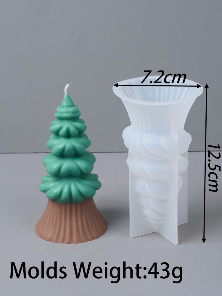 3D Christmas Tree Silicone Candle Mold DIY Gypsum Cement Casting Molds Aromath Soap Resin Crafts Making Xmas Decor Supplies