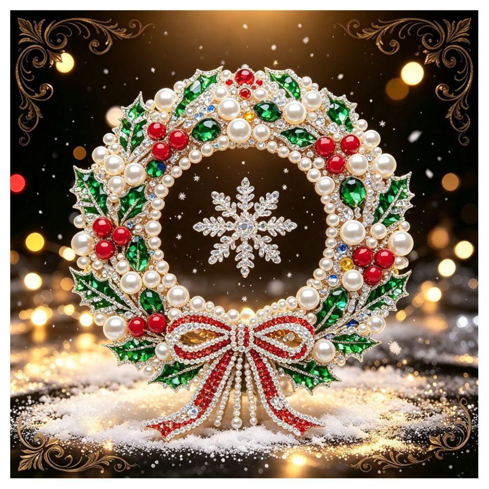 Delicate DIY Pearl Painting Kit 2D Flat Christmas Ornament  Porch Decoration