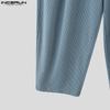 INCERUN Men Elastic Waist Striped Print Casual Loose Harem Pants Trousers with Pocket