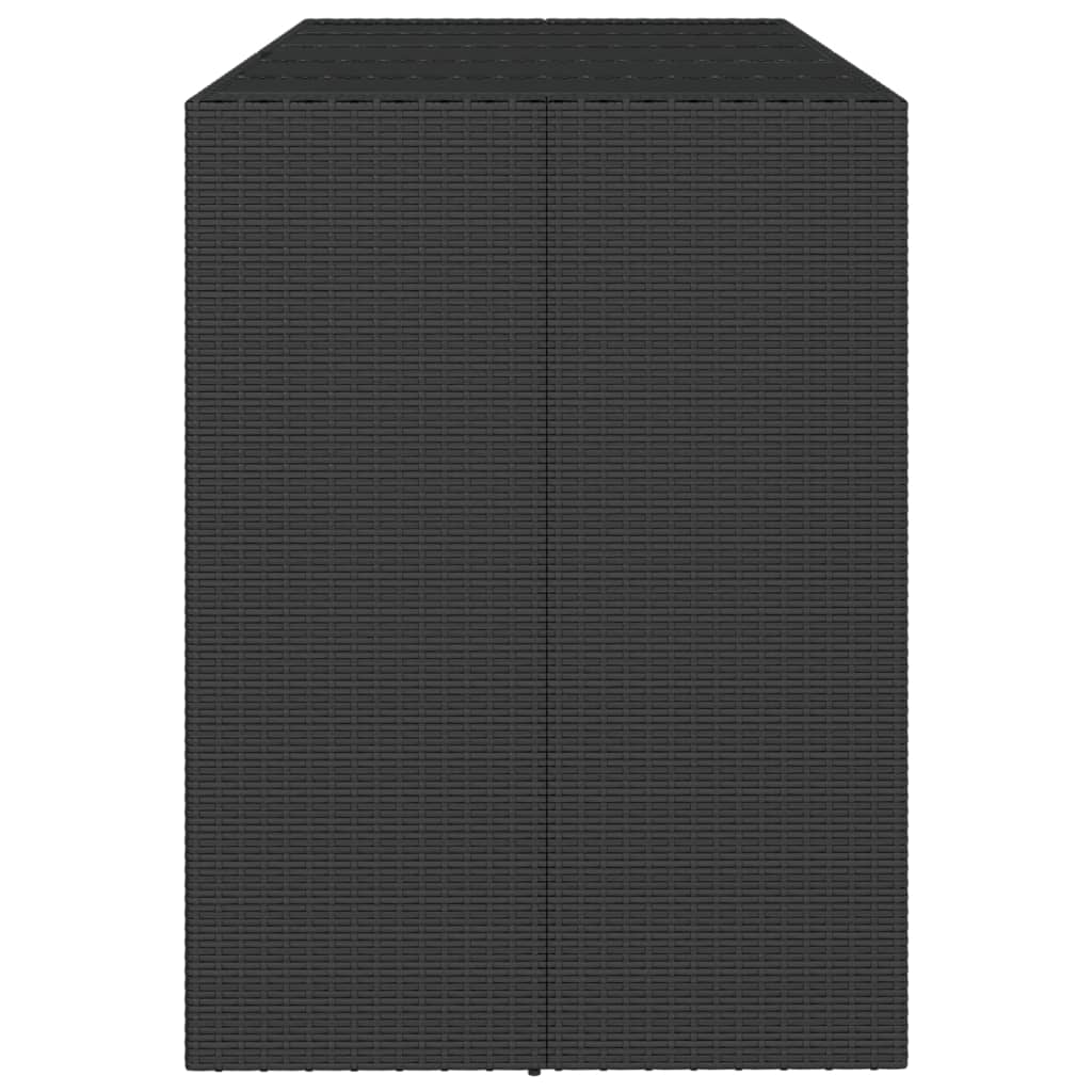 Bar Table with Glass Top Black 185 x 80 x 110 cm Poly Rattan