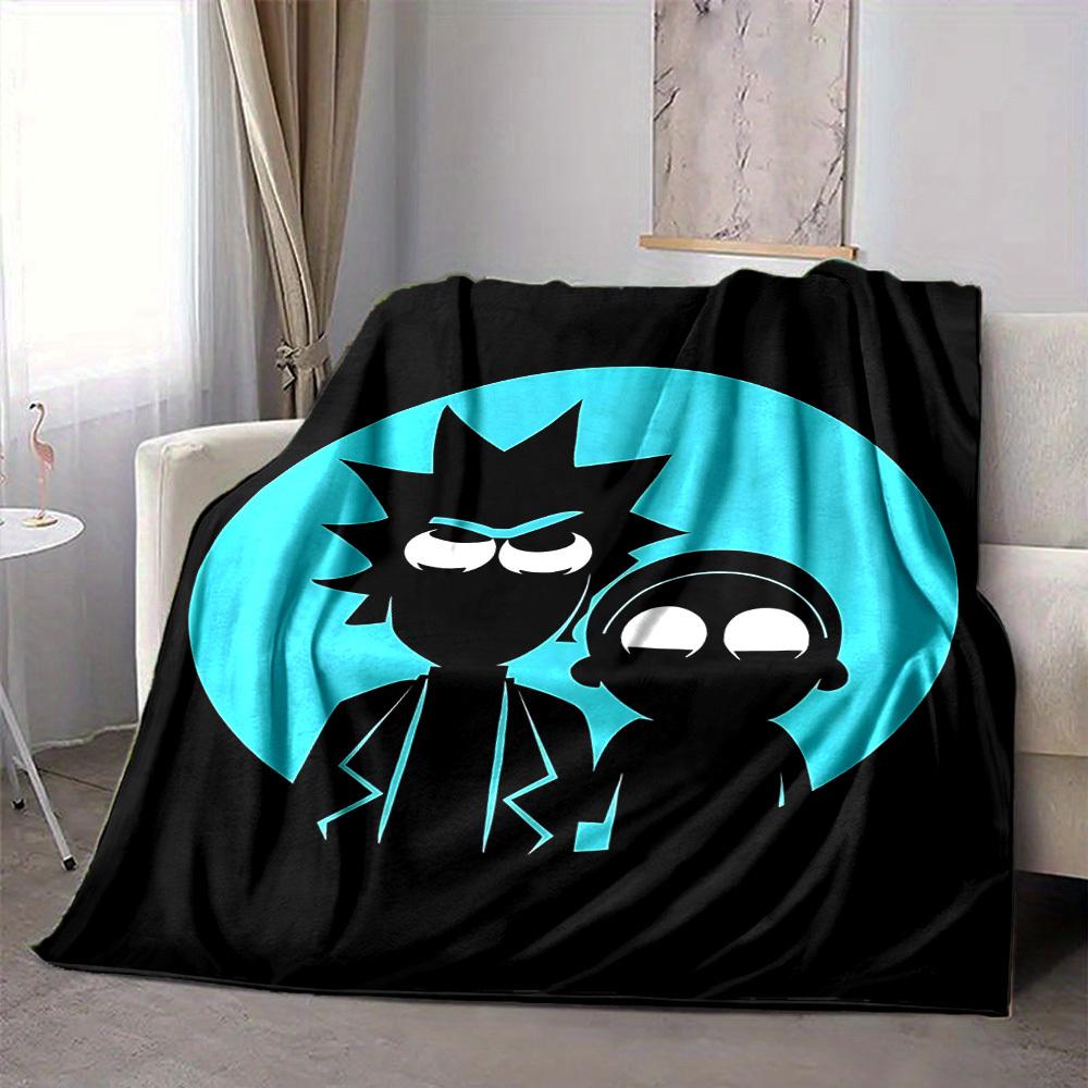 

1pc Rick Morty Flannel Throw Blanket Lightweight Soft Warm All Season Blanket for Sofa, Bed, Travel,L1028041 80x120cm