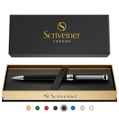 Scriveiner Siyah Yeşil Tükenmez Kalem Siyah Yeşil Lüks Krom Schmidt Siyah Erkekler İçin En İyi Tükenmez Kalem Hediye Seti Profesyonel Yönetici Güzel Tasarımcı Kalem -