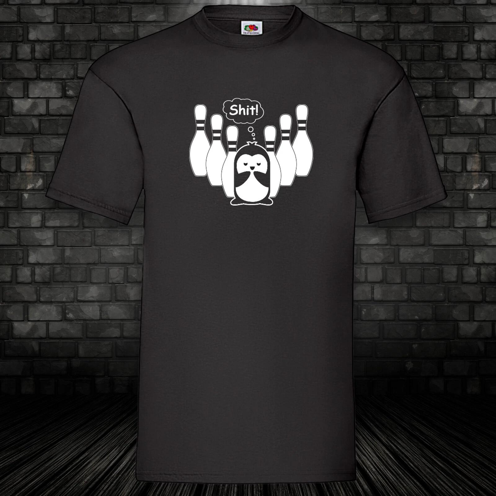 Penguin Shit Penguin Bowling Fun Shirt T-Shirt Bowling 100% Cotton S-5XL XL
