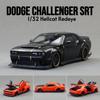1/32 Scale Dodge Challenger SRT Hellcat Toy Car for Children Super Sport Model Diecast Vehicle Miniature Sound & Light Collection Gift