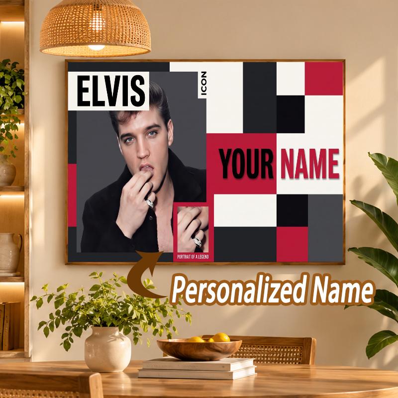 Custom Name Elvis Presley 5D Diamond Painting Personalized Full Drill Diamond Art Kit Gift