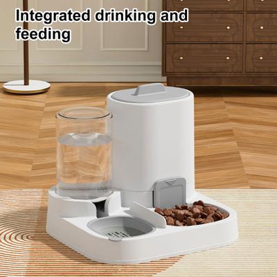2-in-1 Automatic Cat Feeder And Water Dispenser Large Capacity Pet Food Feeder And Water Bowl for Small Medium Dogs Cats