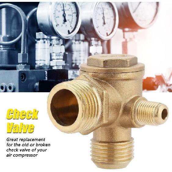 Brass Check Valve,Male Thread 90 Degree Brass Air Compressor Check Valve Spare Parts 20 * 19 * 10mm