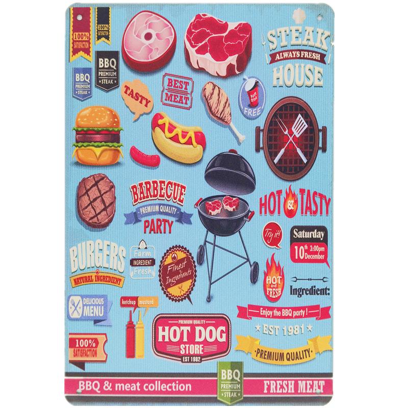 Hamburgers Metal Tin Signs Hot Dogs Printed Vintage Poster Kitchen Wall Decor Fast Food Shop Plaque Wall Art Iron Plate Painting